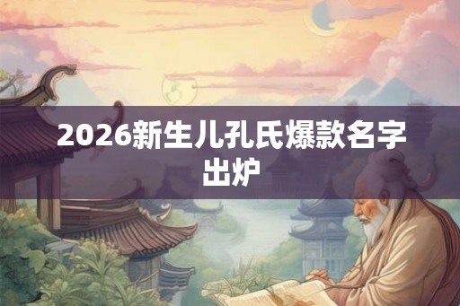 2026新生儿孔氏爆款名字出炉