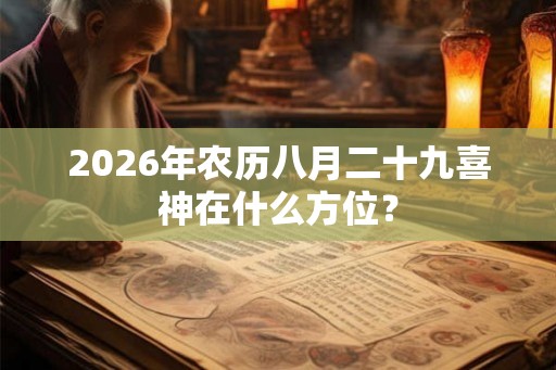 2026年农历八月二十九喜神在什么方位？