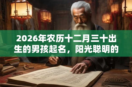 2026年农历十二月三十出生的男孩起名，阳光聪明的名字