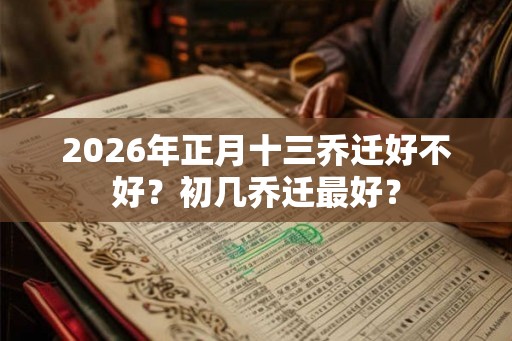 2026年正月十三乔迁好不好？初几乔迁最好？