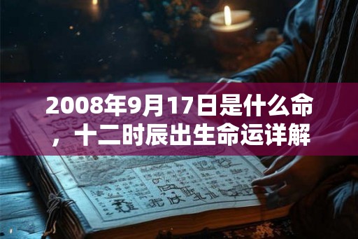 2008年9月17日是什么命,十二时辰出生命运详解 2008年9月17日是什么命,十二时辰出生命运详解