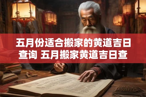 五月份适合搬家的黄道吉日查询 五月搬家黄道吉日查询