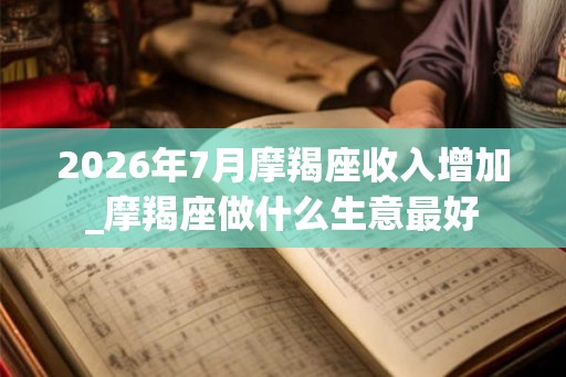 2026年7月摩羯座收入增加_摩羯座做什么生意最好