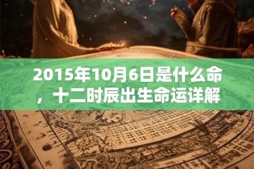 2015年10月6日是什么命，十二时辰出生命运详解