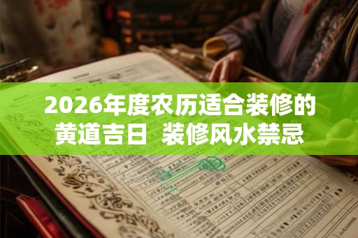 2026年度农历适合装修的黄道吉日 装修风水禁忌 2026年度农历适合装修的黄道吉日 装修风水禁忌
