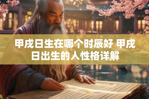 甲戌日生在哪个时辰好 甲戌日出生的人性格详解