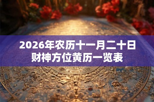 2026年农历十一月二十日财神方位黄历一览表