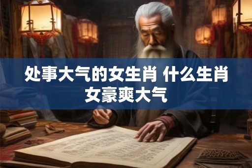 处事大气的女生肖 什么生肖女豪爽大气
