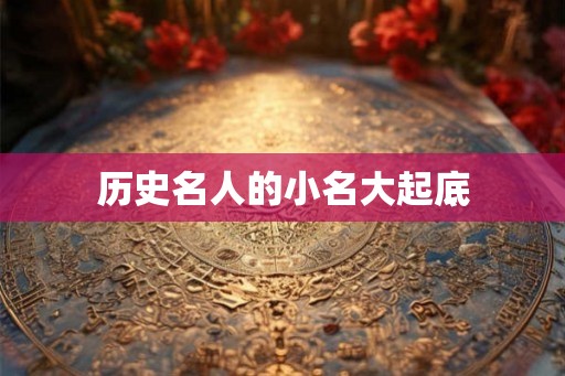 历史名人的小名大起底 历史名人的小名大起底