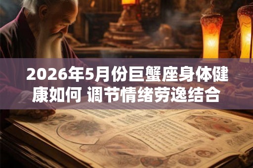 2026年5月份巨蟹座身体健康如何 调节情绪劳逸结合 2026年5月份巨蟹座身体健康如何 调节情绪劳逸结合