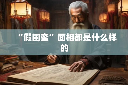 “假闺蜜”面相都是什么样的