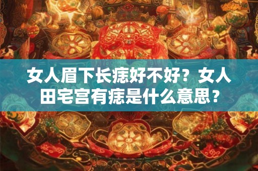 女人眉下长痣好不好?女人田宅宫有痣是什么意思? 女人眉下长痣好不好?女人田宅宫有痣是什么意思?