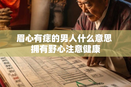 眉心有痣的男人什么意思 拥有野心注意健康