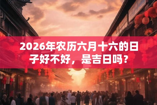 2026年农历六月十六的日子好不好,是吉日吗? 2026年农历六月十六的日子好不好,是吉日吗?