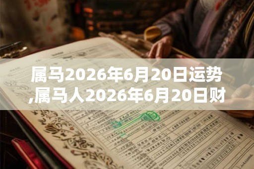 属马2026年6月20日运势,属马人2026年6月20日财运,生肖马2026年6月20日运势 属马2026年6月20日运势,属马人2026年6月20日财运,生肖马2026年6月20日运势