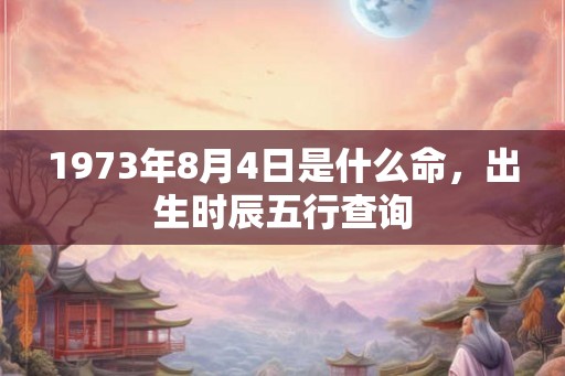 1973年8月4日是什么命，出生时辰五行查询