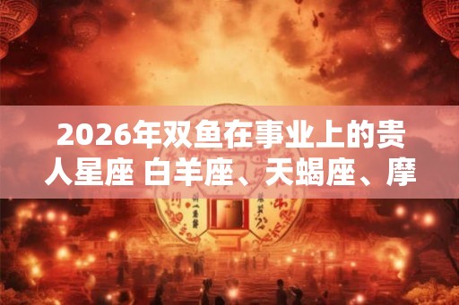 2026年双鱼在事业上的贵人星座 白羊座、天蝎座、摩羯座