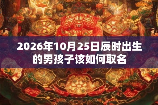 2026年10月25日辰时出生的男孩子该如何取名