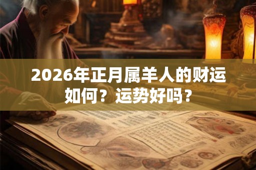 2026年正月属羊人的财运如何？运势好吗？