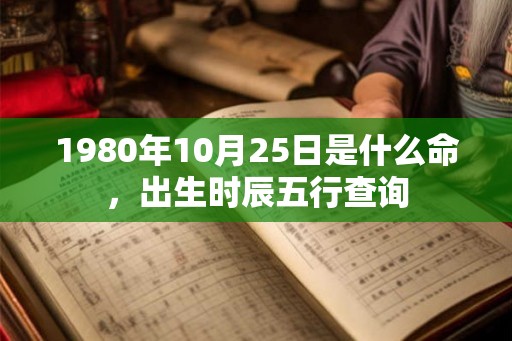 1980年10月25日是什么命，出生时辰五行查询