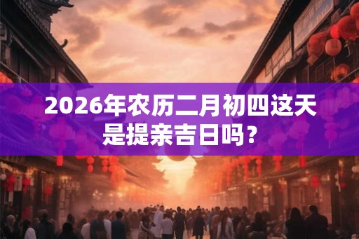 2026年农历二月初四这天是提亲吉日吗? 2026年农历二月初四这天是提亲吉日吗?