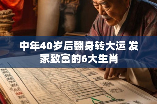 中年40岁后翻身转大运 发家致富的6大生肖