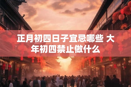 正月初四日子宜忌哪些 大年初四禁止做什么