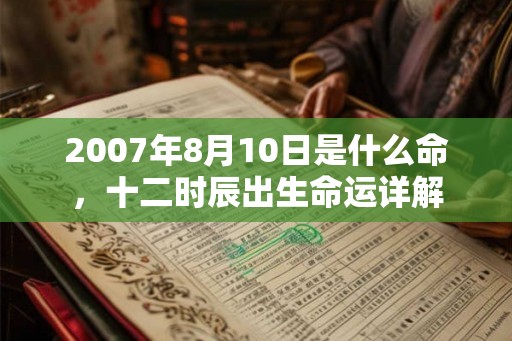 2007年8月10日是什么命，十二时辰出生命运详解