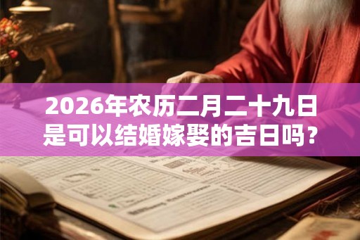 2026年农历二月二十九日是可以结婚嫁娶的吉日吗？