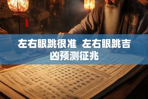 左右眼跳很准  左右眼跳吉凶预测征兆