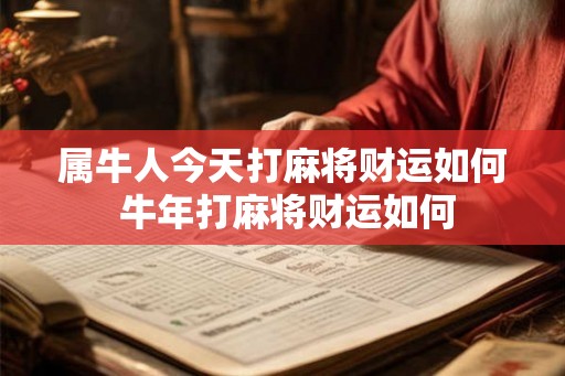 属牛人今天打麻将财运如何 牛年打麻将财运如何