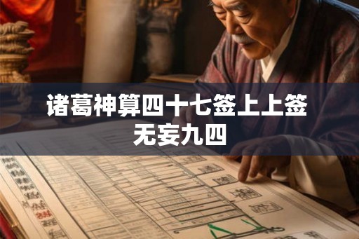 诸葛神算四十七签上上签 无妄九四