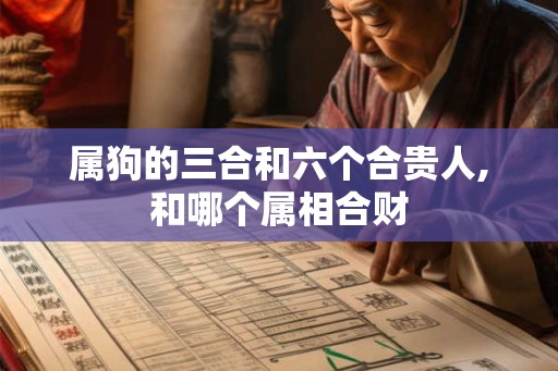 属狗的三合和六个合贵人,和哪个属相合财