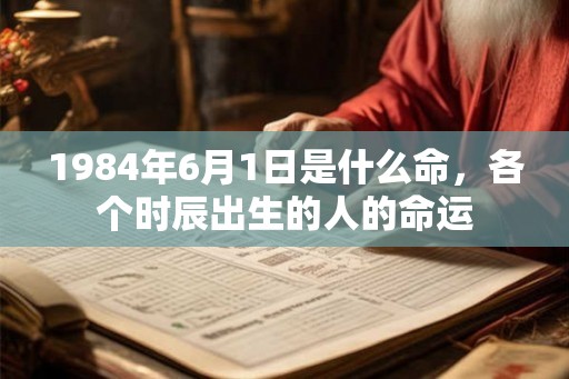 1984年6月1日是什么命，各个时辰出生的人的命运