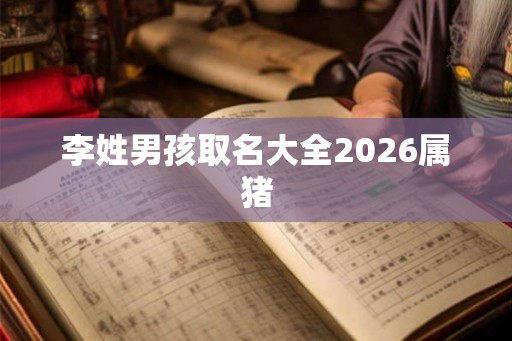 李姓男孩取名大全2026属猪 李姓男孩取名大全2026属猪