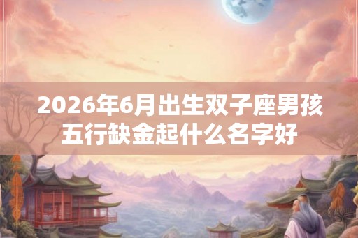 2026年6月出生双子座男孩五行缺金起什么名字好
