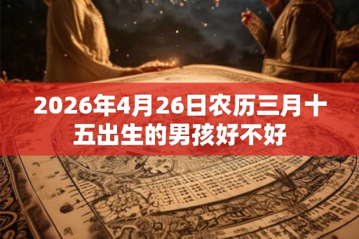 2026年4月26日农历三月十五出生的男孩好不好