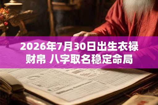 2026年7月30日出生衣禄财帛 八字取名稳定命局