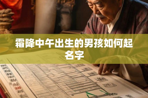 霜降中午出生的男孩如何起名字