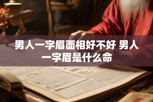 男人一字眉面相好不好 男人一字眉是什么命
