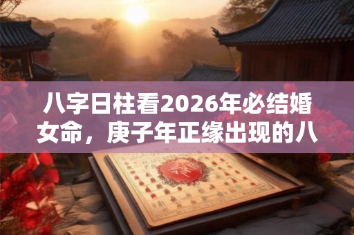 八字日柱看2026年必结婚女命，庚子年正缘出现的八字