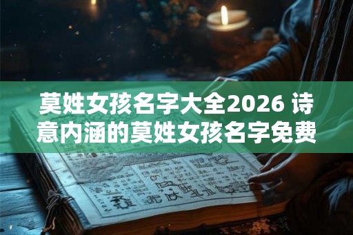 莫姓女孩名字大全2026 诗意内涵的莫姓女孩名字免费