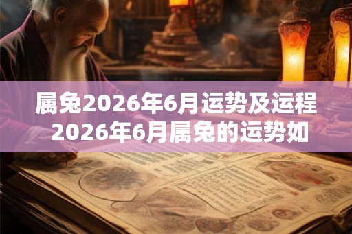 属兔2026年6月运势及运程 2026年6月属兔的运势如何
