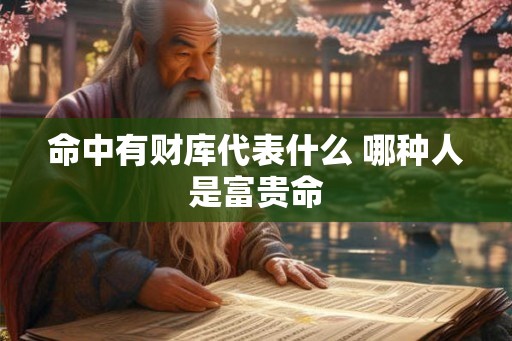 命中有财库代表什么 哪种人是富贵命