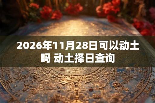 2026年11月28日可以动土吗 动土择日查询