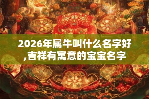 2026年属牛叫什么名字好,吉祥有寓意的宝宝名字