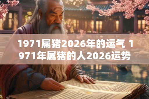 1971属猪2026年的运气 1971年属猪的人2026运势如何