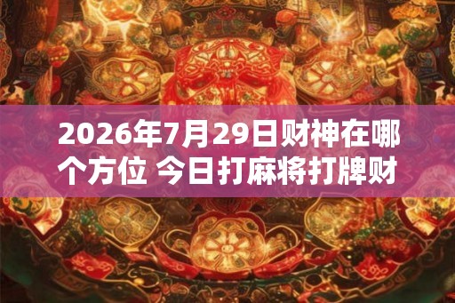 2026年7月29日财神在哪个方位 今日打麻将打牌财神方位 2026年7月29日财神在哪个方位 今日打麻将打牌财神方位