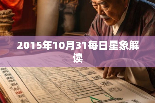 2015年10月31每日星象解读