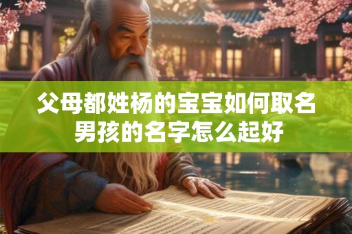 父母都姓杨的宝宝如何取名 男孩的名字怎么起好 父母都姓杨的宝宝如何取名 男孩的名字怎么起好